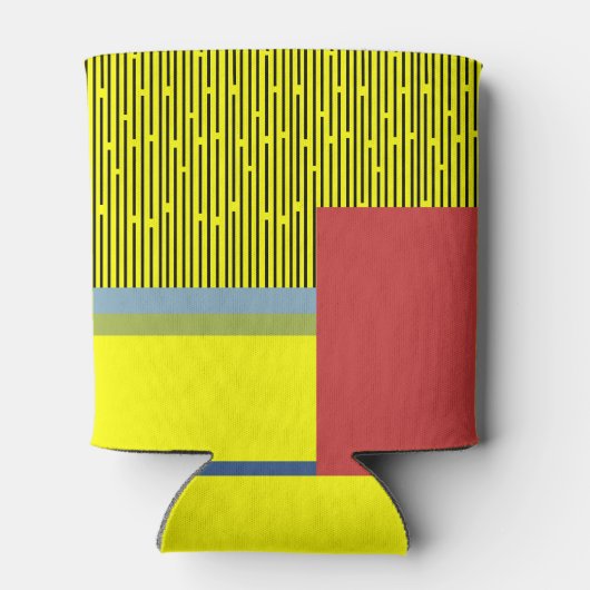 Abstracte lijnen en rechthoeken blikjeskoeler (Achterkant)