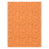 Abstracte lijnen en roze sterren op Oranje retro Tafelkleed (Voorkant)
