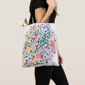 abstracte lijnen en stippen tote bag (Dichtbij)