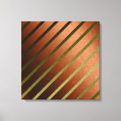 Abstracte lijnen Faux Oranje Gele Folie Canvas Kun (Voorkant)