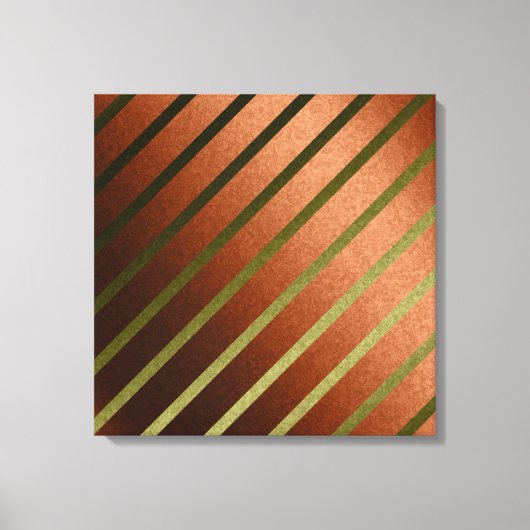 Abstracte lijnen Faux Oranje Gele Folie Canvas Kun (Voorkant)