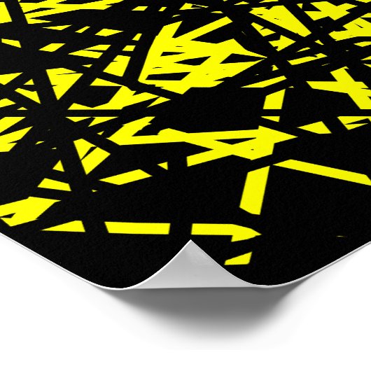 Abstracte lijnen - Geel Poster (Hoek)