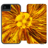 Abstracte lijnen gele bloem incipio iPhone portemonnee hoesje (Agenda Open)