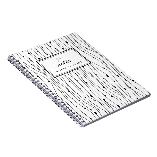 Abstracte lijnen gepersonaliseerd Notitieboek (Rechterzijde)