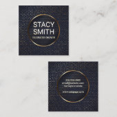 Abstracte lijnen | Goudgespikkelde banner Vierkante Visitekaartje (Voorkant / Achterkant)