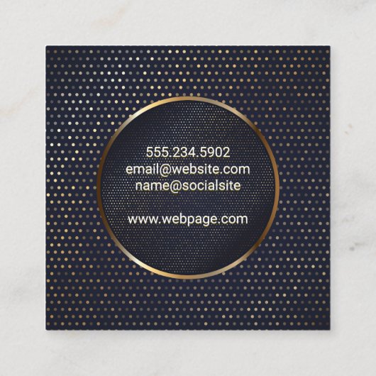 Abstracte lijnen | Goudgespikkelde banner Vierkante Visitekaartje (Achterkant)