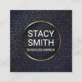 Abstracte lijnen | Goudgespikkelde banner Vierkante Visitekaartje (Voorkant)