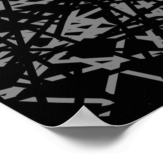 Abstracte lijnen - Grijs Poster (Hoek)