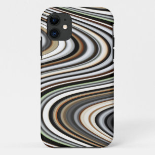 Abstracte lijnen in lichtbruin/beige/Turquoise Blu Case-Mate iPhone Case