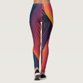 Abstracte lijnen kunstpatroon leggings (Achterkant)