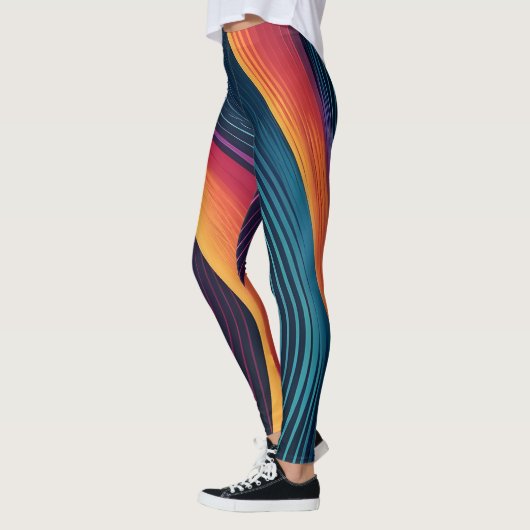 Abstracte lijnen kunstpatroon leggings (Links)