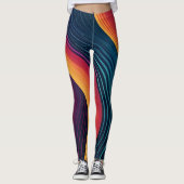 Abstracte lijnen kunstpatroon leggings (Voorkant)