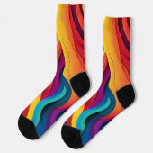 Abstracte lijnen kunstpatroon sokken (Links)