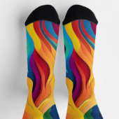 Abstracte lijnen kunstpatroon sokken (Top)