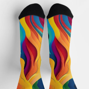 Abstracte lijnen kunstpatroon sokken