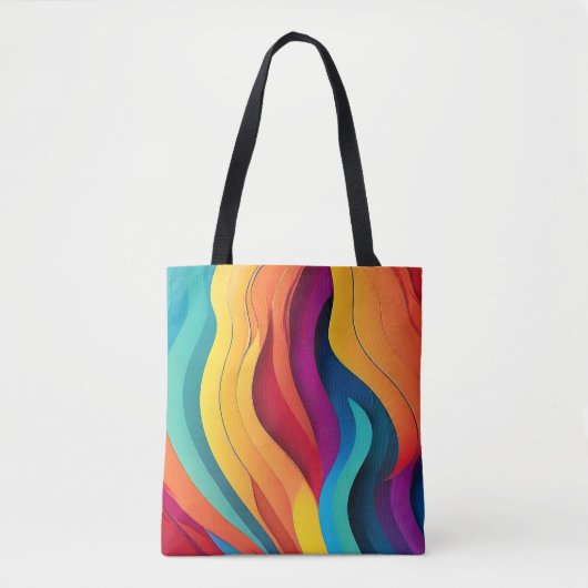 Abstracte lijnen kunstpatroon tote bag (Voorkant)