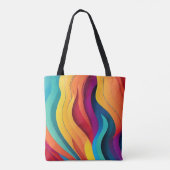 Abstracte lijnen kunstpatroon tote bag (Achterkant)