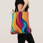 Abstracte lijnen kunstpatroon tote bag (Dichtbij)