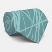 Abstracte lijnen - Light Green Blue op 66999 Stropdas (Opgerold)