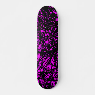 Abstracte lijnen - Magenta Persoonlijk Skateboard