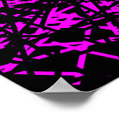 Abstracte lijnen - Magenta Poster (Hoek)