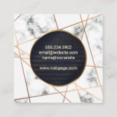 Abstracte lijnen | Marmer | Gouden gespikkelde ban Vierkante Visitekaartje (Achterkant)