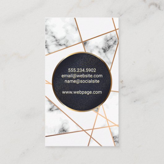 Abstracte lijnen | Marmer Visitekaartje (Achterkant)