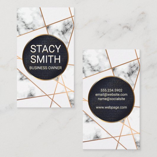Abstracte lijnen | Marmer Visitekaartje (Voorkant / Achterkant)