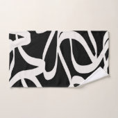 Abstracte lijnen met moderne zwarte en beige crème bad handdoek (Handdoek)