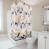 Abstracte lijnen modern douchegordijn (In situ)