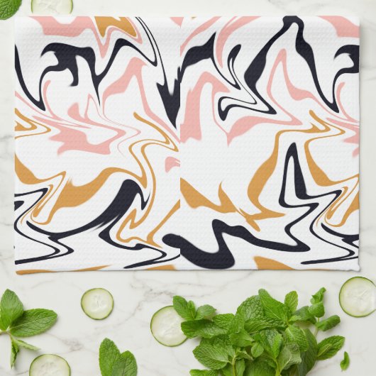 Abstracte lijnen modern theedoek (Gevouwen)