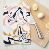 Abstracte lijnen modern theedoek (Quarter Fold)