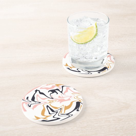 Abstracte lijnen modern zandsteen onderzetter (Zijkant)