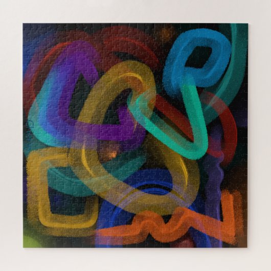 Abstracte lijnen | Naar de rand kleurrijk Legpuzzel (Horizontaal)