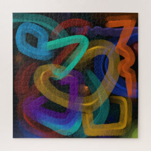 Abstracte lijnen Naar de rand Kleurrijk Legpuzzel
