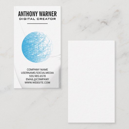 Abstracte lijnen op Sphere Visitekaartje (Voorkant / Achterkant)