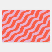 Abstracte lijnen Retro Roze  Zebrastripes Inpakpapier Vel (Voorkant 2)