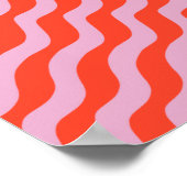 Abstracte lijnen Retro Roze Zebrastripes Poster (Hoek)
