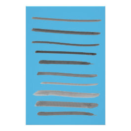 Abstracte lijnen Schets Blauw Water Ocean Geuren Perfect Poster