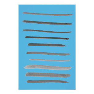 Abstracte lijnen Schets Blauw Water Ocean Geuren Perfect Poster
