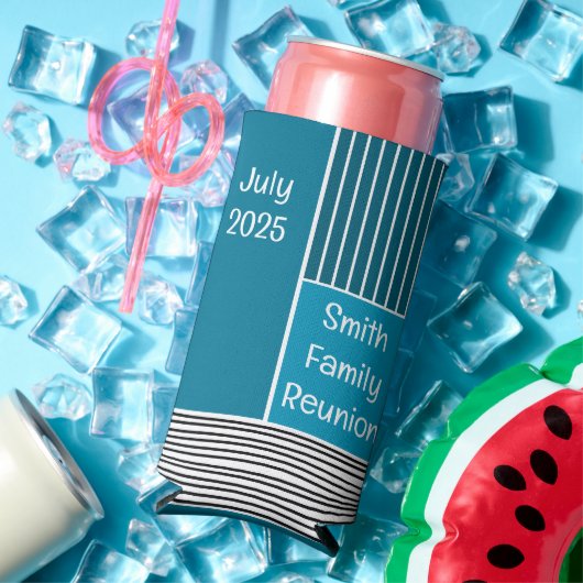 Abstracte lijnen seltzer blikjeskoeler (Insitu Zomer)