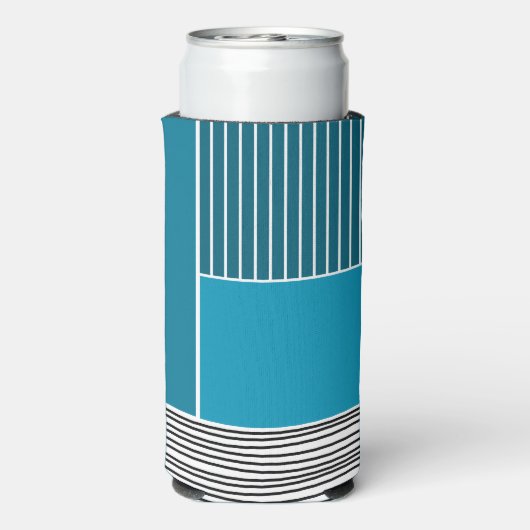 Abstracte lijnen seltzer blikjeskoeler (Seltzer Achterkant)