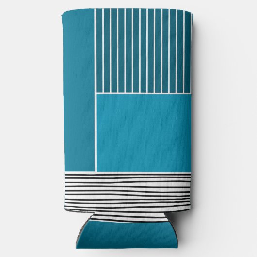 Abstracte lijnen seltzer blikjeskoeler (Achterkant)