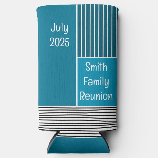 Abstracte lijnen seltzer blikjeskoeler (Voorkant)