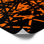 Abstracte lijnen - Sinaasappel Poster (Hoek)