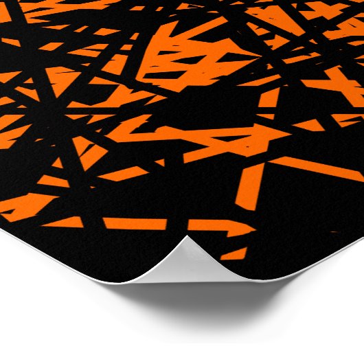 Abstracte lijnen - Sinaasappel Poster (Hoek)