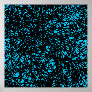 Abstracte lijnen - Sky Blue Poster