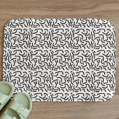 Abstracte lijnen voor zwart en wit badmat