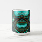 Abstracte lijnen Zwart Goud Turquoise Art Koffiemok (Center)