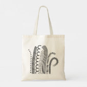 Abstracte lijnen - zwart tote bag (Achterkant)